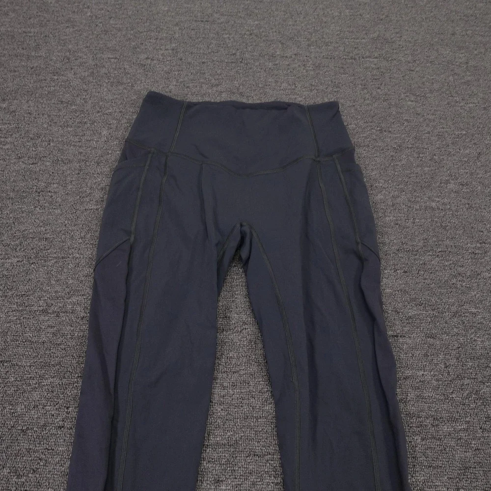 Lululemon Leggings Womens 8 Gray High Rise Ankle 25 Side Pocket Yoga Athletic